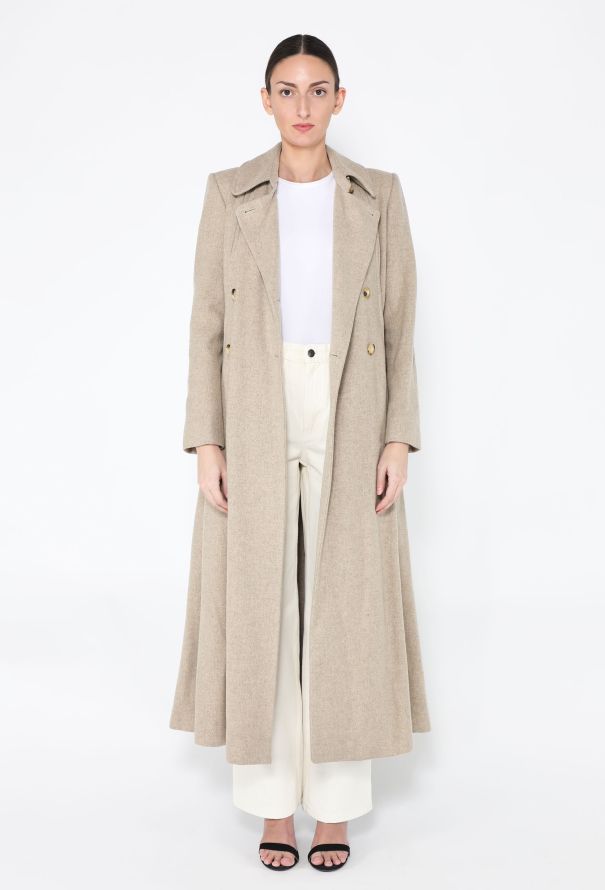 Hermès '70s Fluted Wool Overcoat - 4