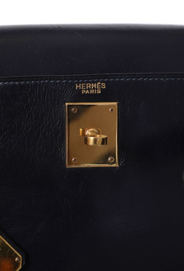 Hermès Vintage Navy Box Kelly Retourné 28, 1969 - 13