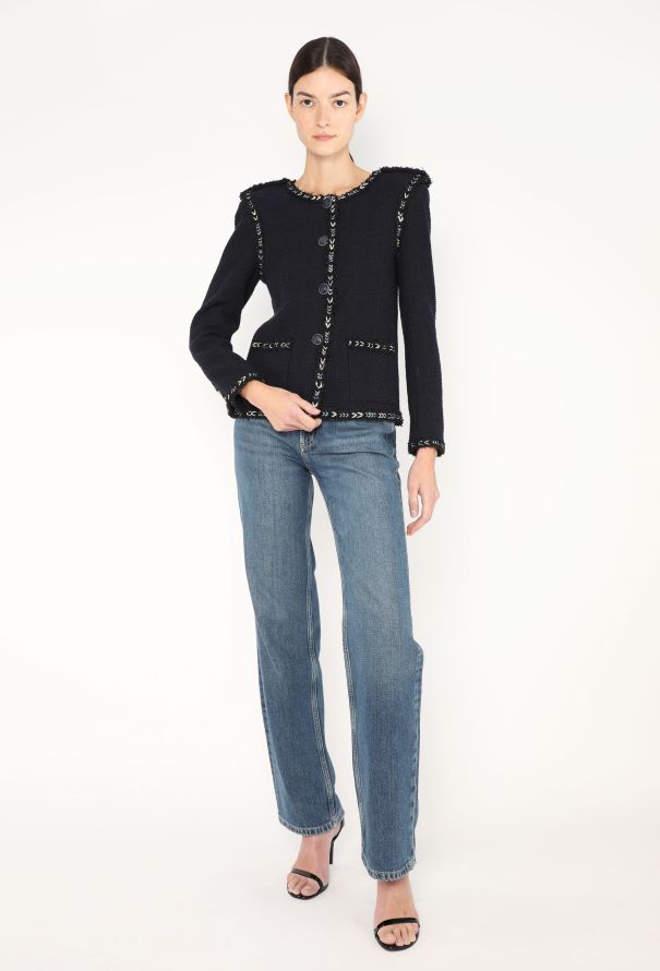 Chanel Épaulette Chevron Trim Jacket - 1