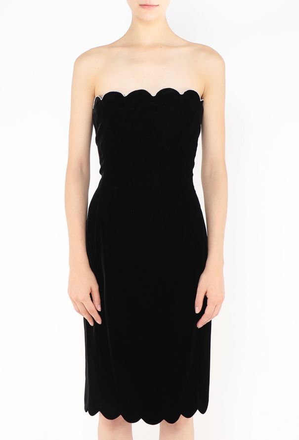 Saint Laurent 2022 Velvet Strass Trim Dress - 3