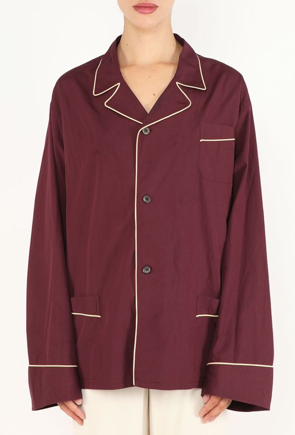 Prada Piped Cotton Pyjama Top, F/W 2025 - 3