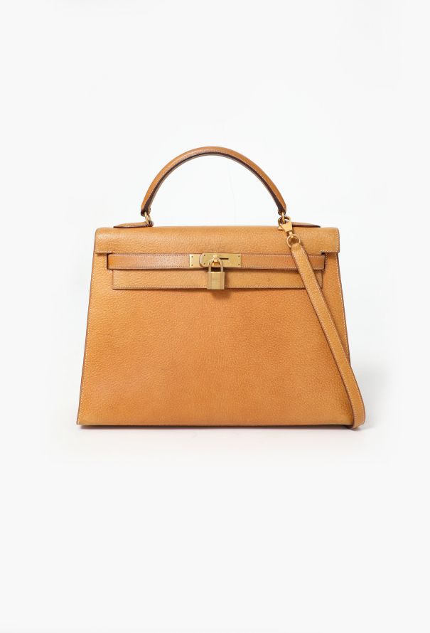 Hermès Rare '90s Gold Peccary Kelly Sellier 32 - 1