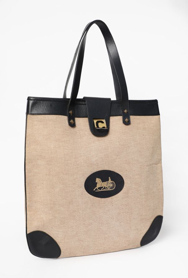 Céline Calèche Toile Tote Bag, 1970s - 2