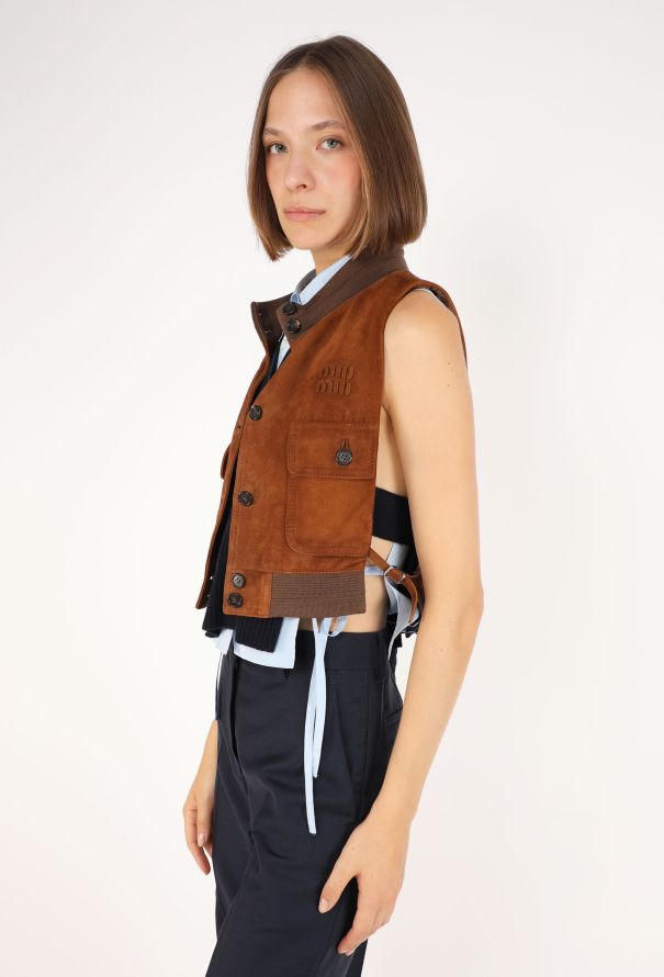Miu Miu Suede Bomber Vest, S/S 2026 - 3