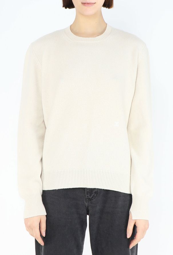 Céline Cashmere Open-Back Triomphe Sweater - 1