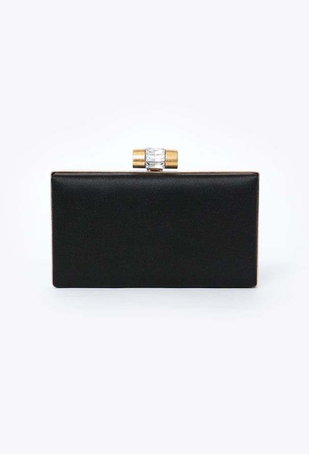 Saint Laurent Satin Crystal Minaudière Clutch - 1