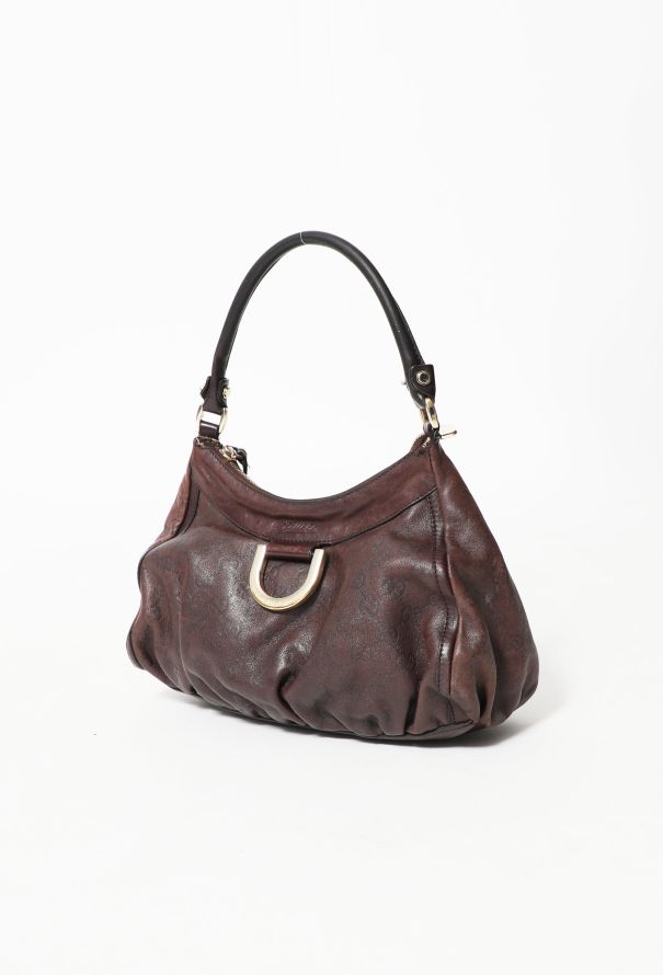 Gucci Guccissima Abbey D-Ring Shoulder Bag Brown