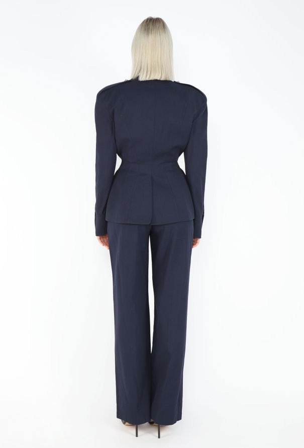 Thierry Mugler 1996 Sculpted Twill Suit - 6