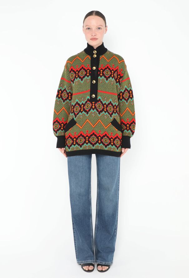 Saint Laurent 1989 Oversized Chevron Sweater - 3