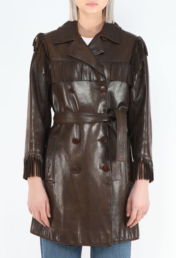 Saint Laurent COLLECTOR 1968 Haute Couture Leather Fringe Coat - 6
