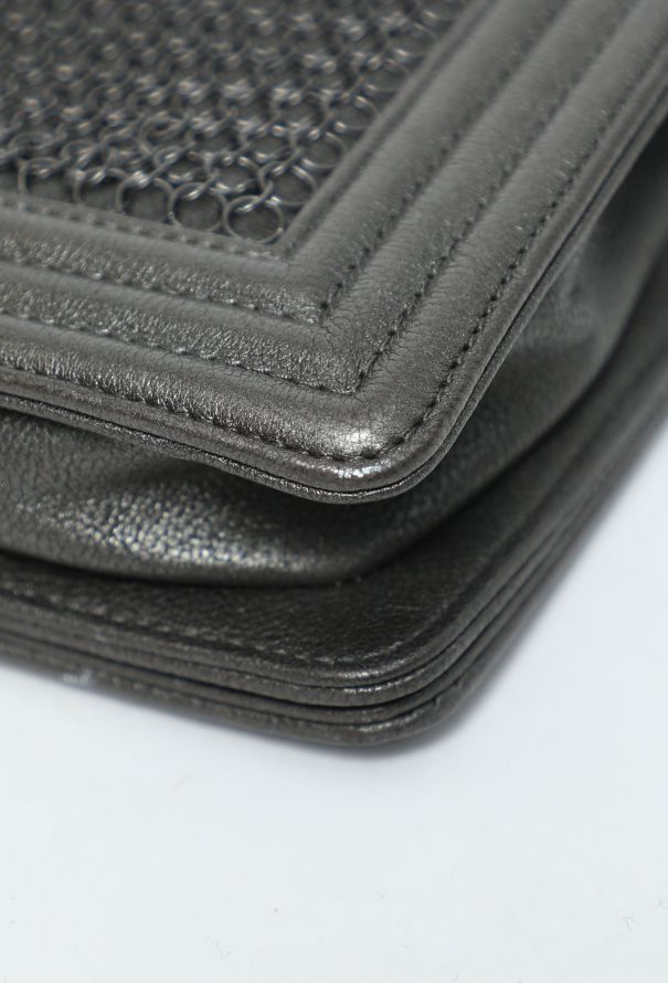 Chanel Metallic Chainmail Boy Clutch - 7
