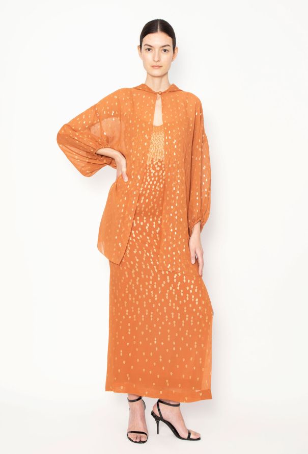 Christian Dior COLLECTOR 1976 Lamé Georgette Ensemble - 1