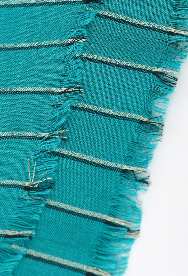 Saint Laurent Vintage Checkered Lamé Scarf - 6 Saint Laurent Vintage Checkered Lamé Scarf - 6