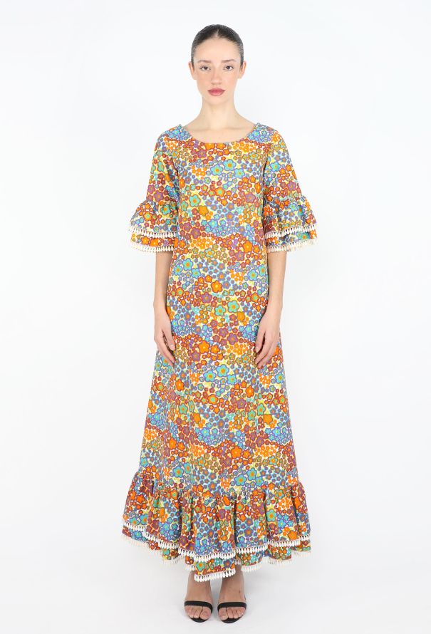 Saint Laurent ULTRA RARE Early '70s Millefleurs Peasant Dress - 2