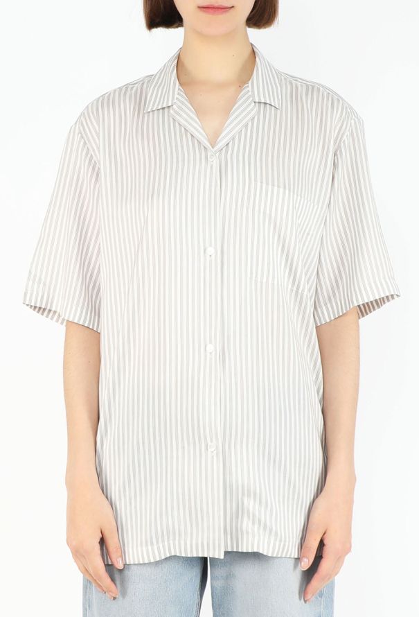 The Row Jorge Pinstripe Silk Shirt, 2026 - 2
