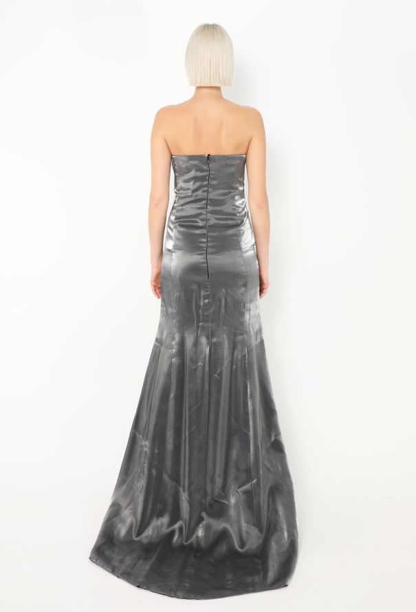 Iridescent Charmeuse Bustier Gown - 4 Iridescent Charmeuse Bustier Gown - 4