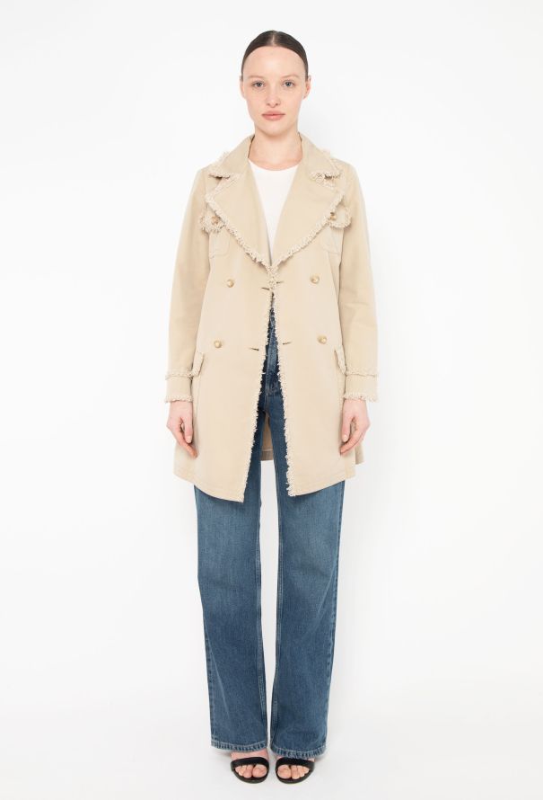 Chanel Fringe Trim Cotton 'CC' Jacket - 1