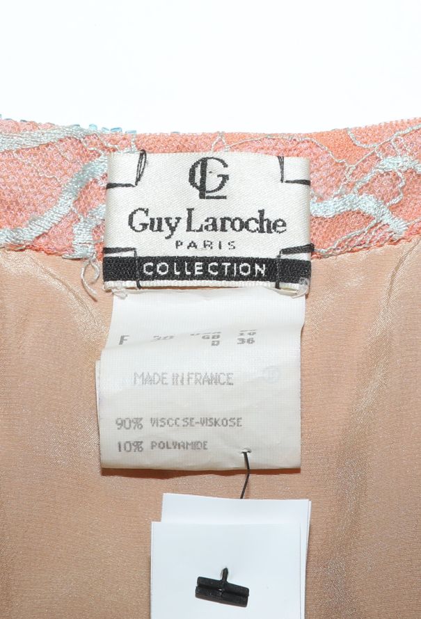 Guy Laroche '90s Embroidered Lace Dress - 5