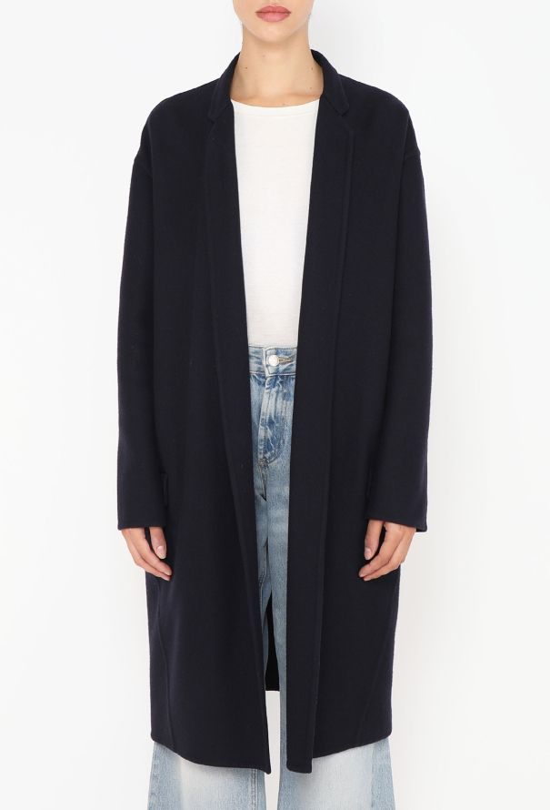 Navy Cashmere Cocoon Coat