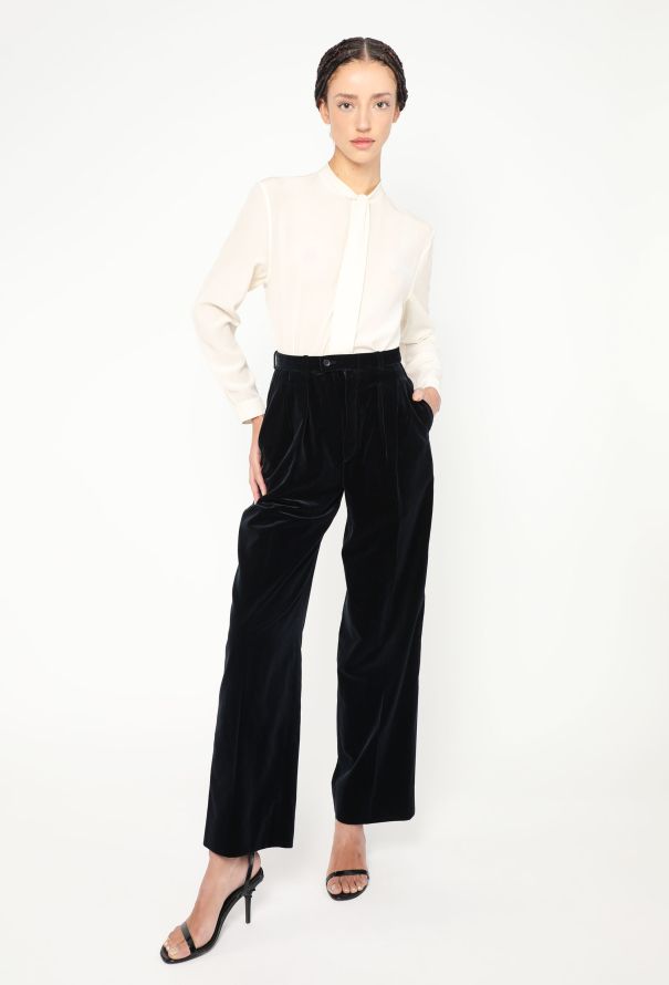 Saint Laurent '70s Straight-Leg Velvet Trousers - 1