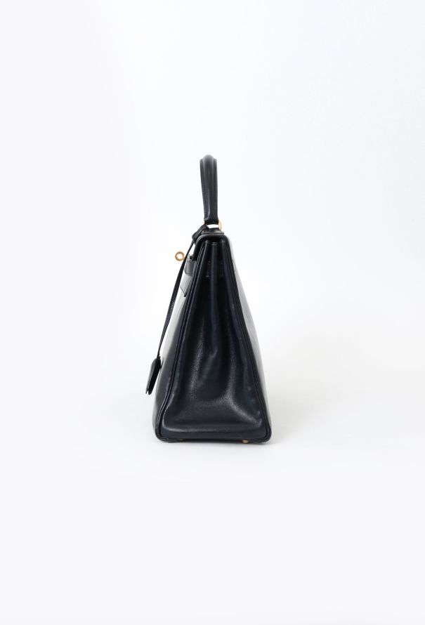 Hermès '90s Navy Box Kelly 32 Retourné - 7