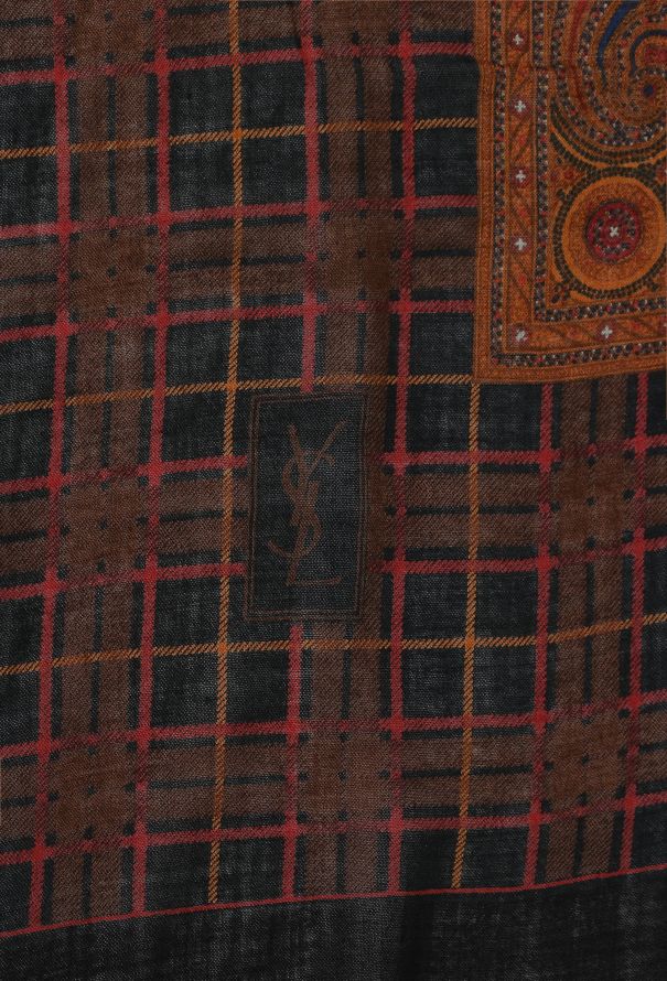 Saint Laurent '70s Russian Paisley Plaid Scarf - 5