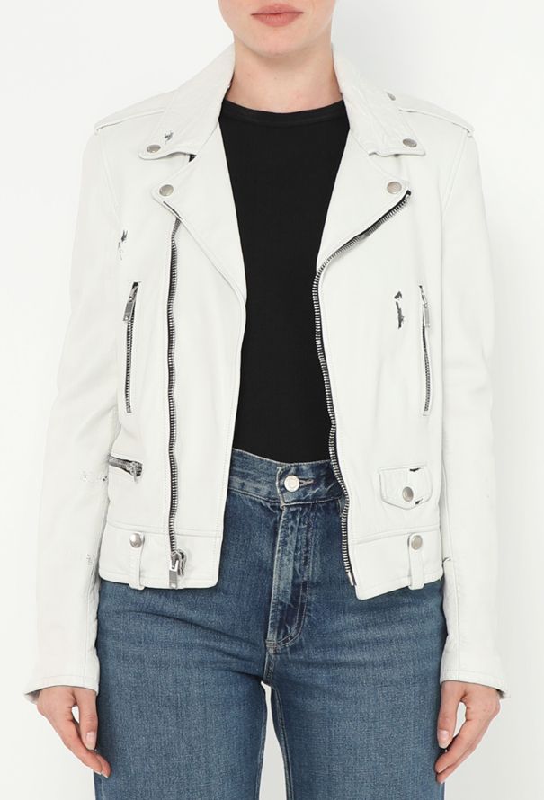 Saint Laurent S/S 2016 Distressed Leather Biker Jacket - 1