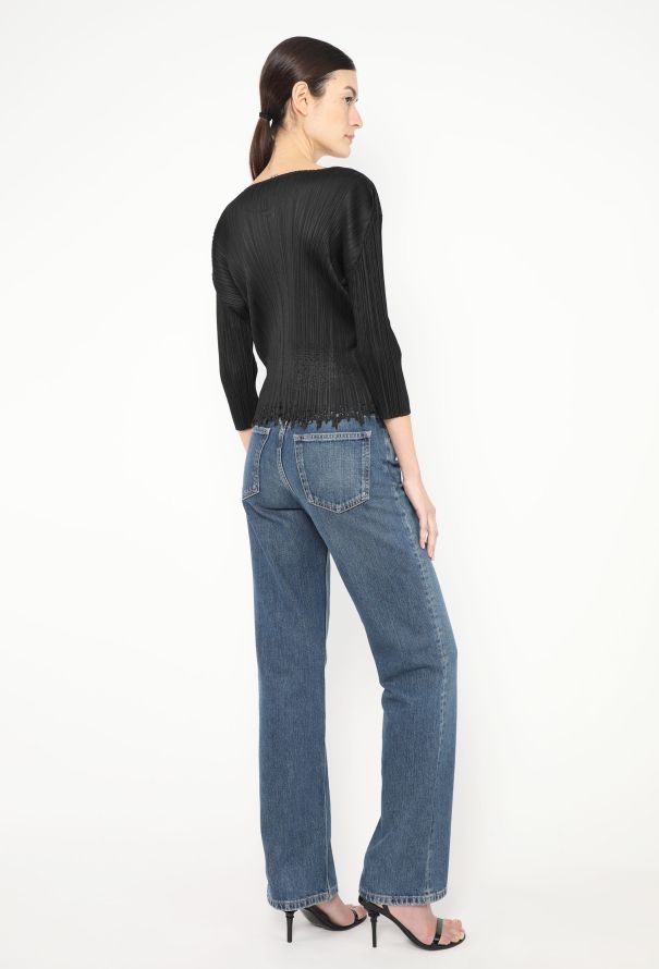 Issey Miyake Pleats Please Embossed Cut-Out Top - 4