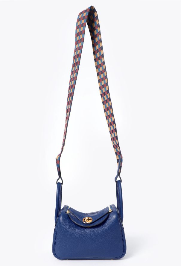 Hermès Bleu Royal Taurillon Clémence Mini Lindy - 1