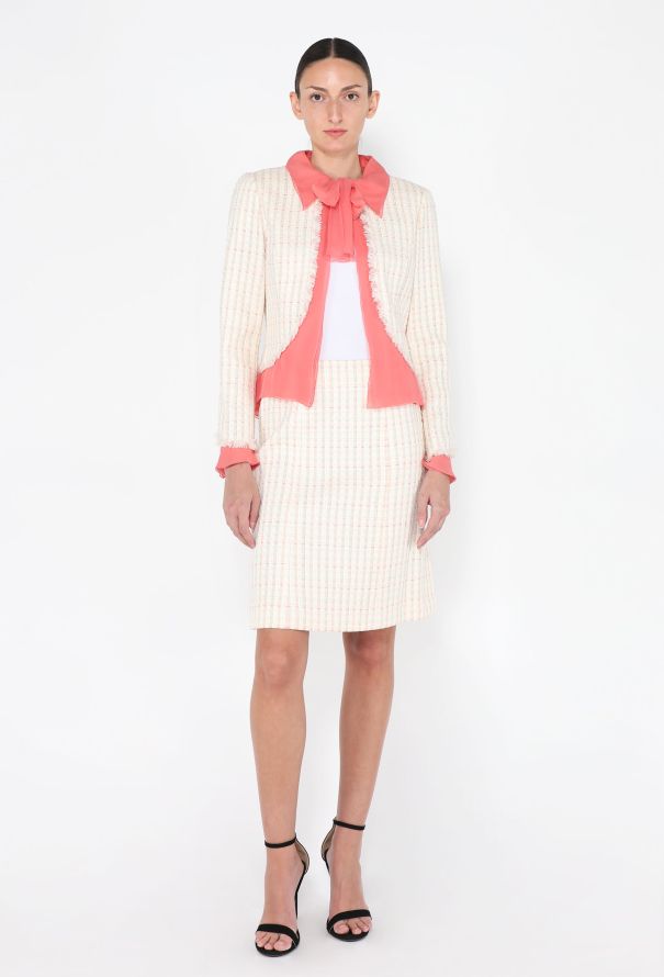 Chanel Tweed & Silk Lavallière Ensemble, Resort 2004 - 2