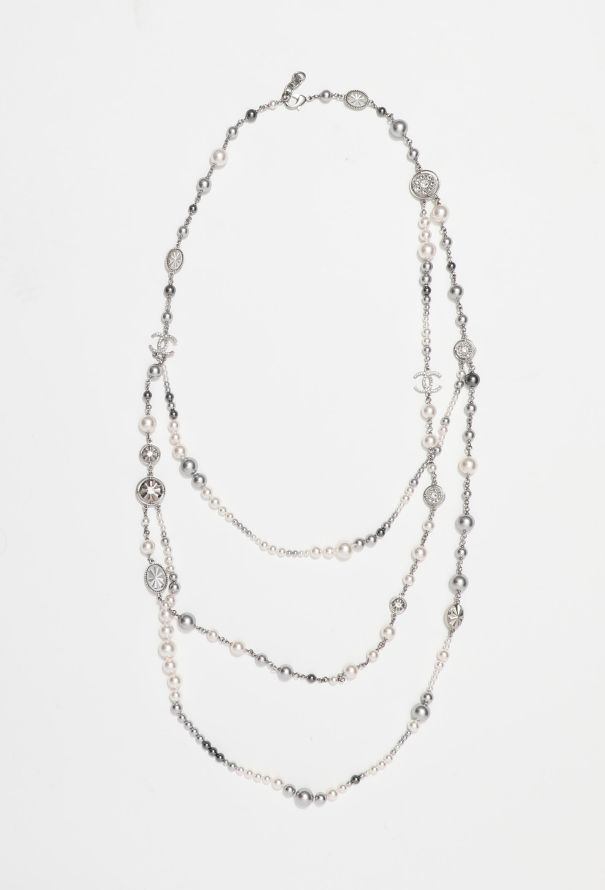 Chanel 2016 "CC" Jeweled Tiered Pearl Sautoir - 2