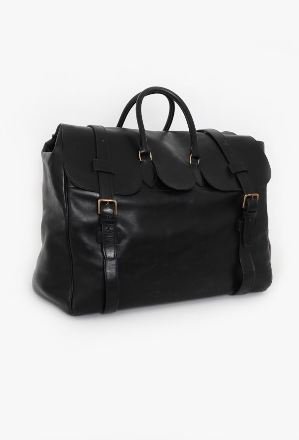 Hermès 1960s Black Calfskin Drag Travel Bag - 2 Hermès 1960s Black Calfskin Drag Travel Bag - 2