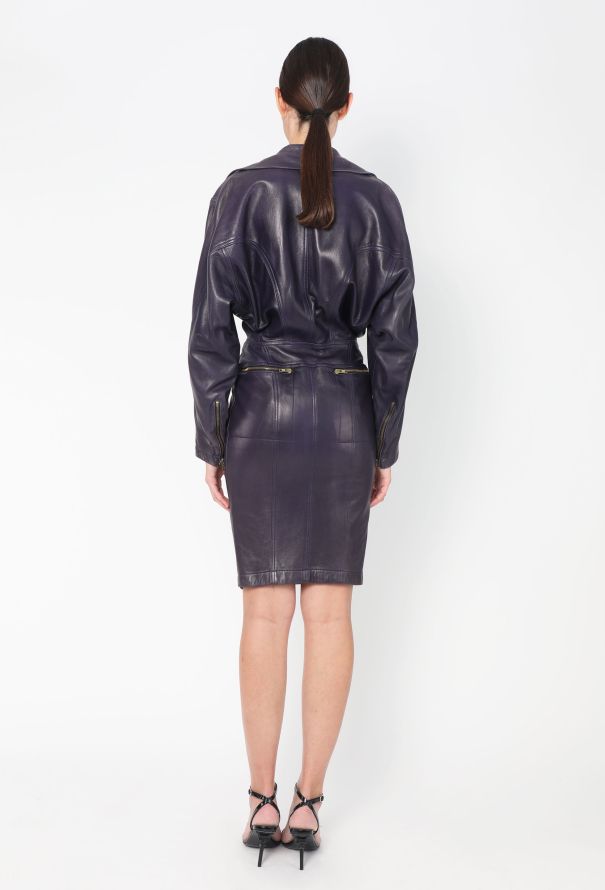 Alaïa ULTRA RARE S/S 1986 Leather Biker Dress - 8