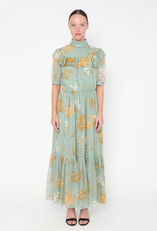 Céline Resort 2020 Lamé Chiffon Dress - 1