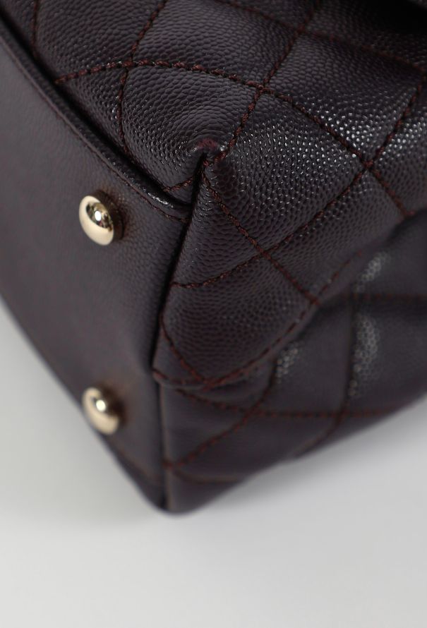 Chanel Classic Medium Dark Prune Coco Handle Flap Bag - 10