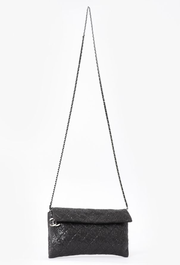 Chanel Black Iridescent Clutch With Chain - 2 Chanel Black Iridescent Clutch With Chain - 2