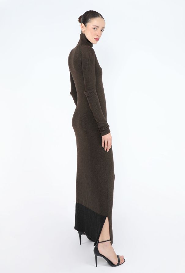 Céline Ribbed Turtleneck Maxi Dress - 3