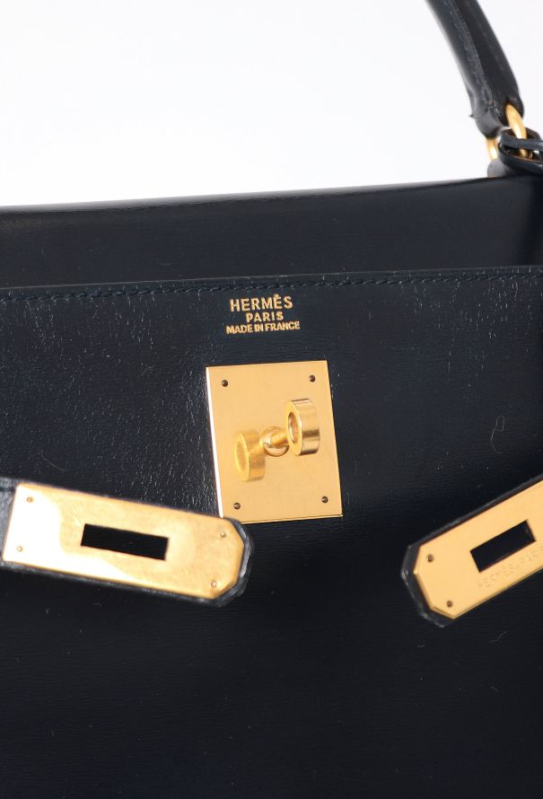 Hermès '90s Navy Box Kelly 32 Retourné - 12