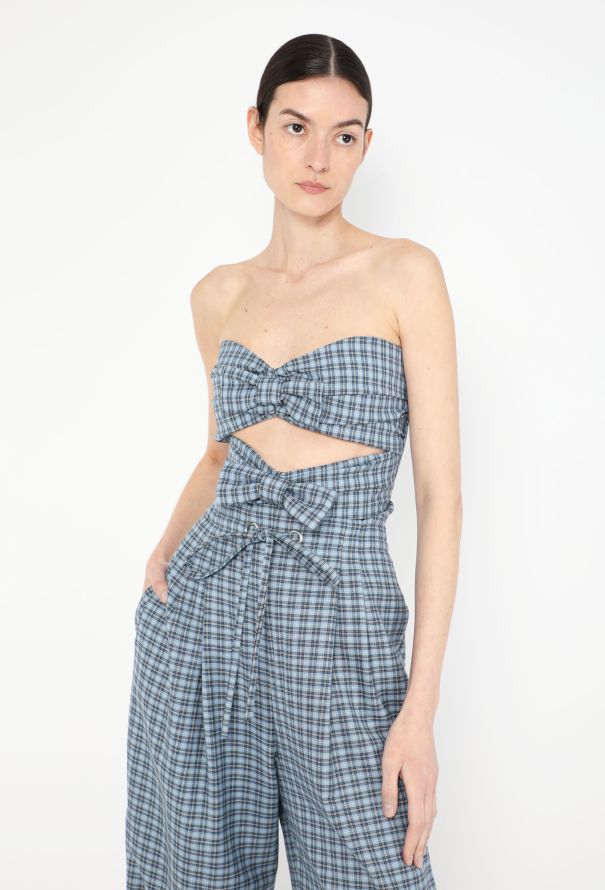 Rodarte Plaid Wide-Leg Bustier Ensemble - 5