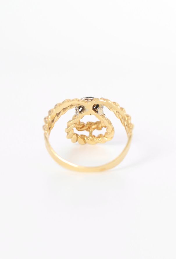 Vintage Fine Jewelry 18k Yellow Gold, Platinum & Diamond Twisted Ring - 5 Vintage Fine Jewelry 18k Yellow Gold, Platinum & Diamond Twisted Ring - 5