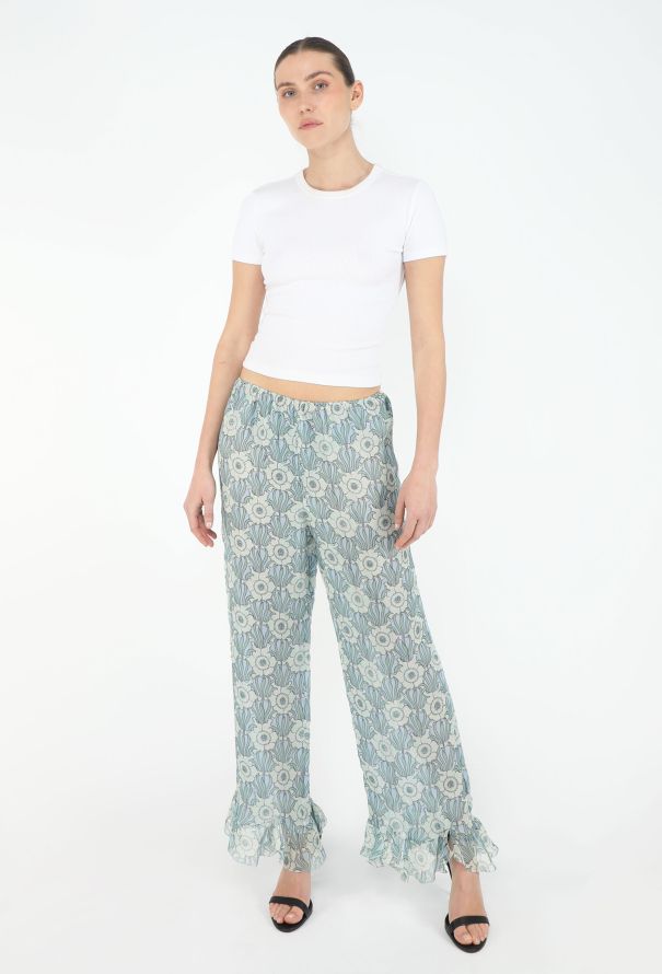 Prada Anemone Chiffon Palazzo Pants - 3