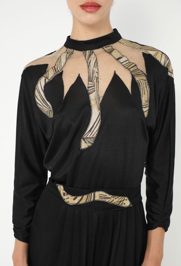 '80s Belted Mesh Snake Jumpsuit - 5