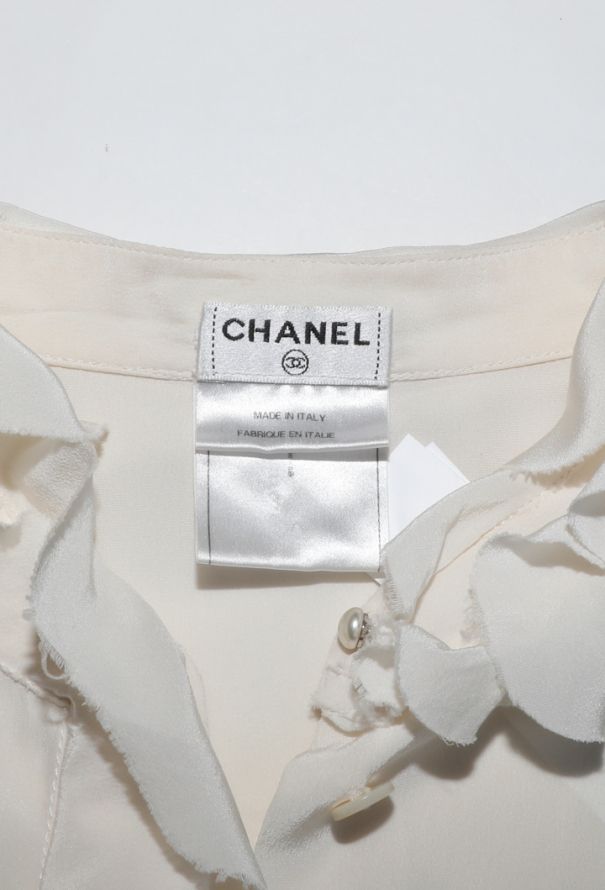 Chanel Ruffled Silk Blouse - 6