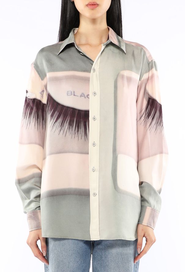 Céline Eyelash Print Button Down Top, 2018 - 6