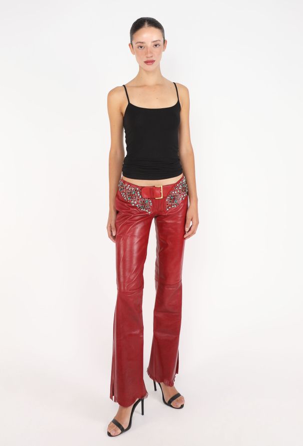 Dolce & Gabbana Embellished Leather Pants, 2001 - 3