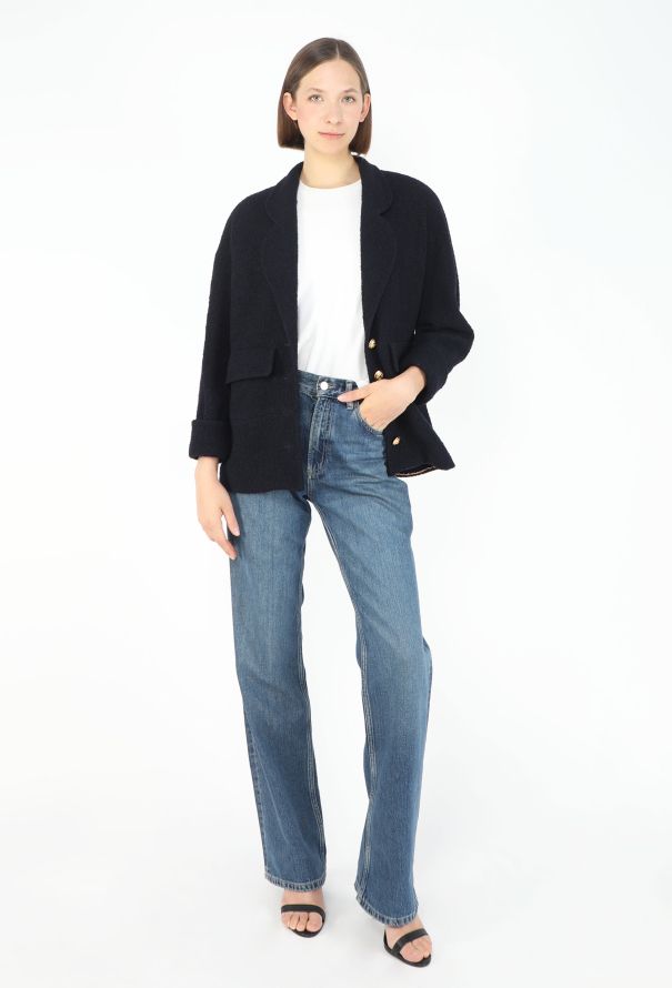 Chanel 1990 Navy Bouclé 'CC' Jacket - 4