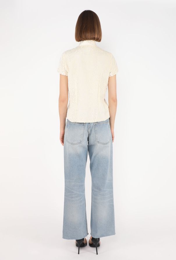 Shanghai Tang Velvet Devoré Top, 1990s - 4