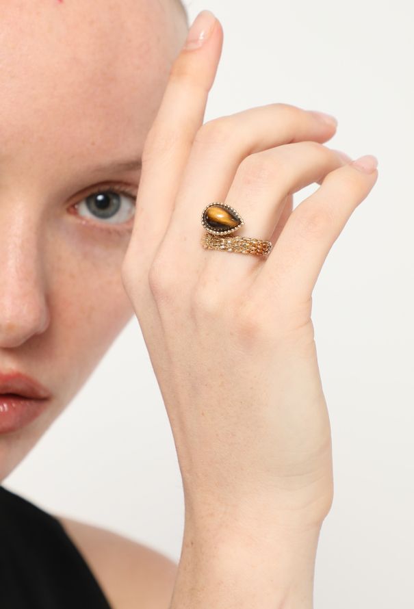 Boucheron 18k Yellow Gold & Tiger's Eye Serpent Bohème Ring - 2 Boucheron 18k Yellow Gold & Tiger's Eye Serpent Bohème Ring - 2