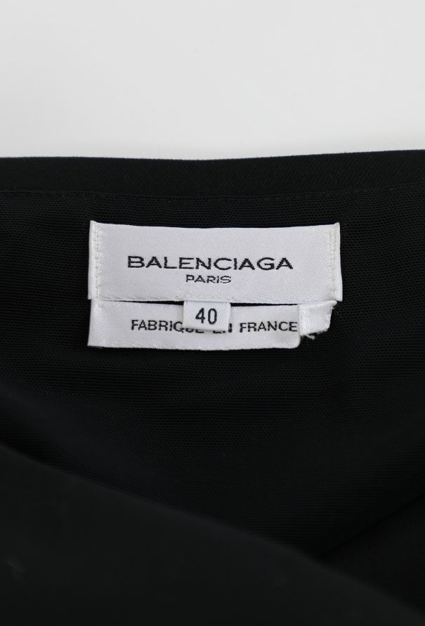 Balenciaga 2002 Strapless Fluted Wool Dress - 5