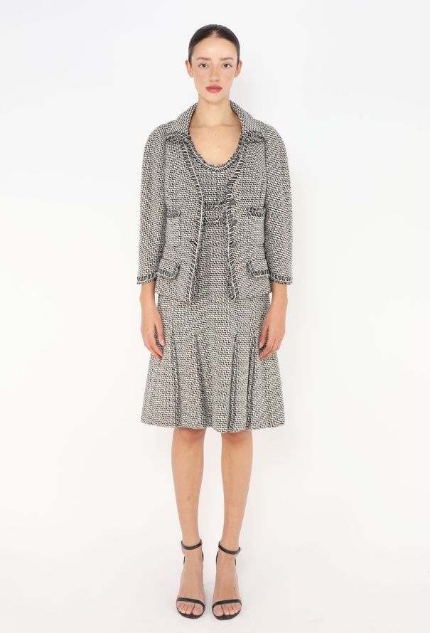 Chanel Haute Couture 2008 Tweed Chevron Dress - 4